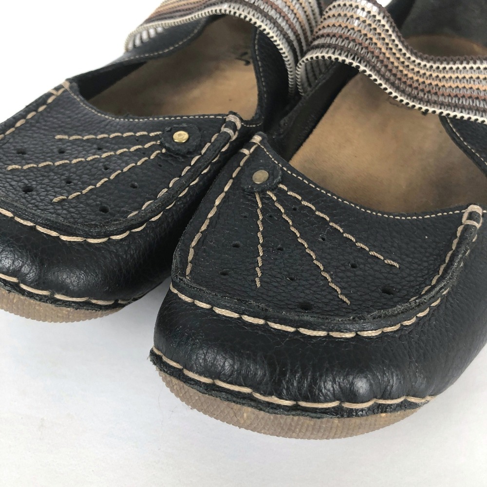 RIEKER Antistress Leather Mary Jane Woven Strap Flats Women's 39 Black Comfort - Picture 12 of 12